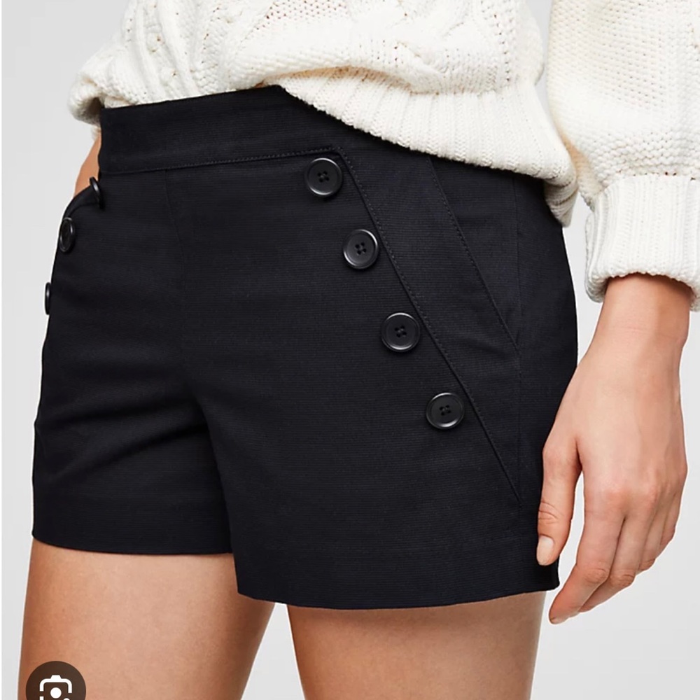 LOFT riviera side zip sailor short in black - size 6